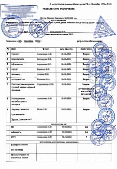 Медицинская справка 405 для работы на высоте